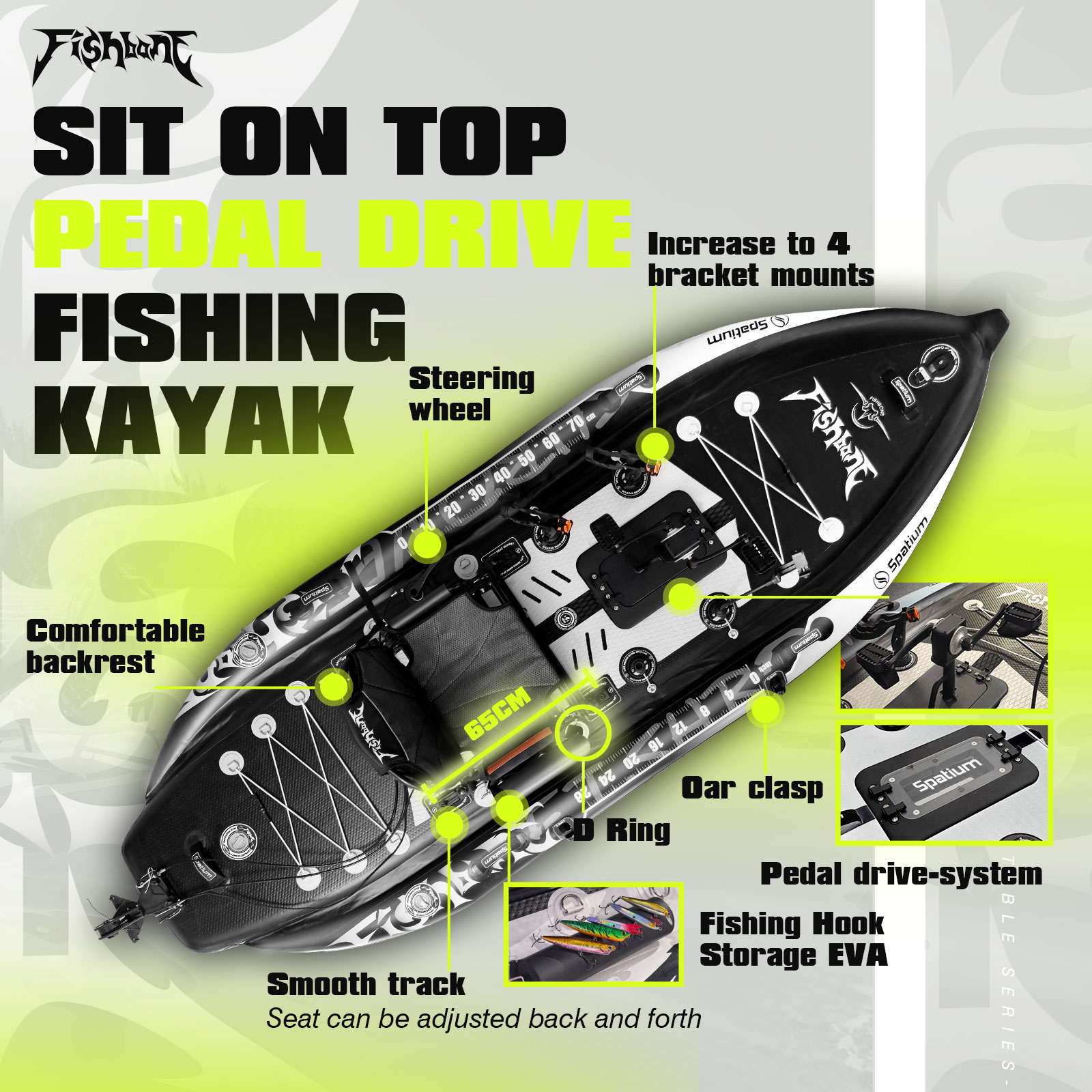Spatium Pedal Kayak Inflatable - Fishing Kayak Pedal Drive ulasan dan harga